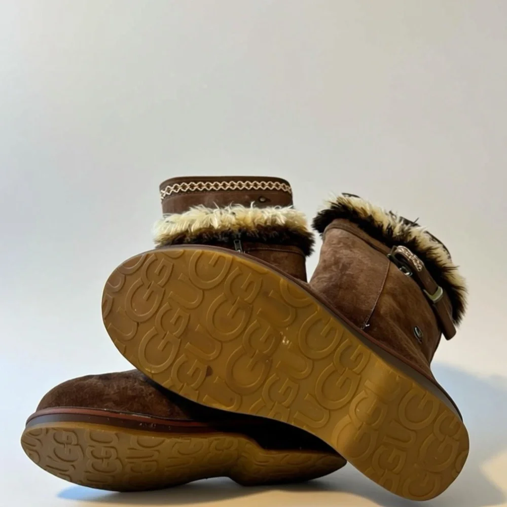 Ugg Brown and Tan Fringe Boots Size 8